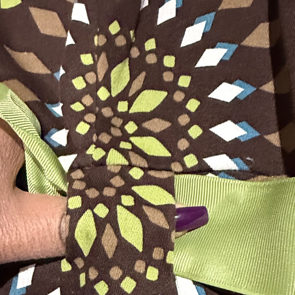 Jessica Howard  Sleeveless Brown and Green Patterned Mini Dress - Picture 7 of 10